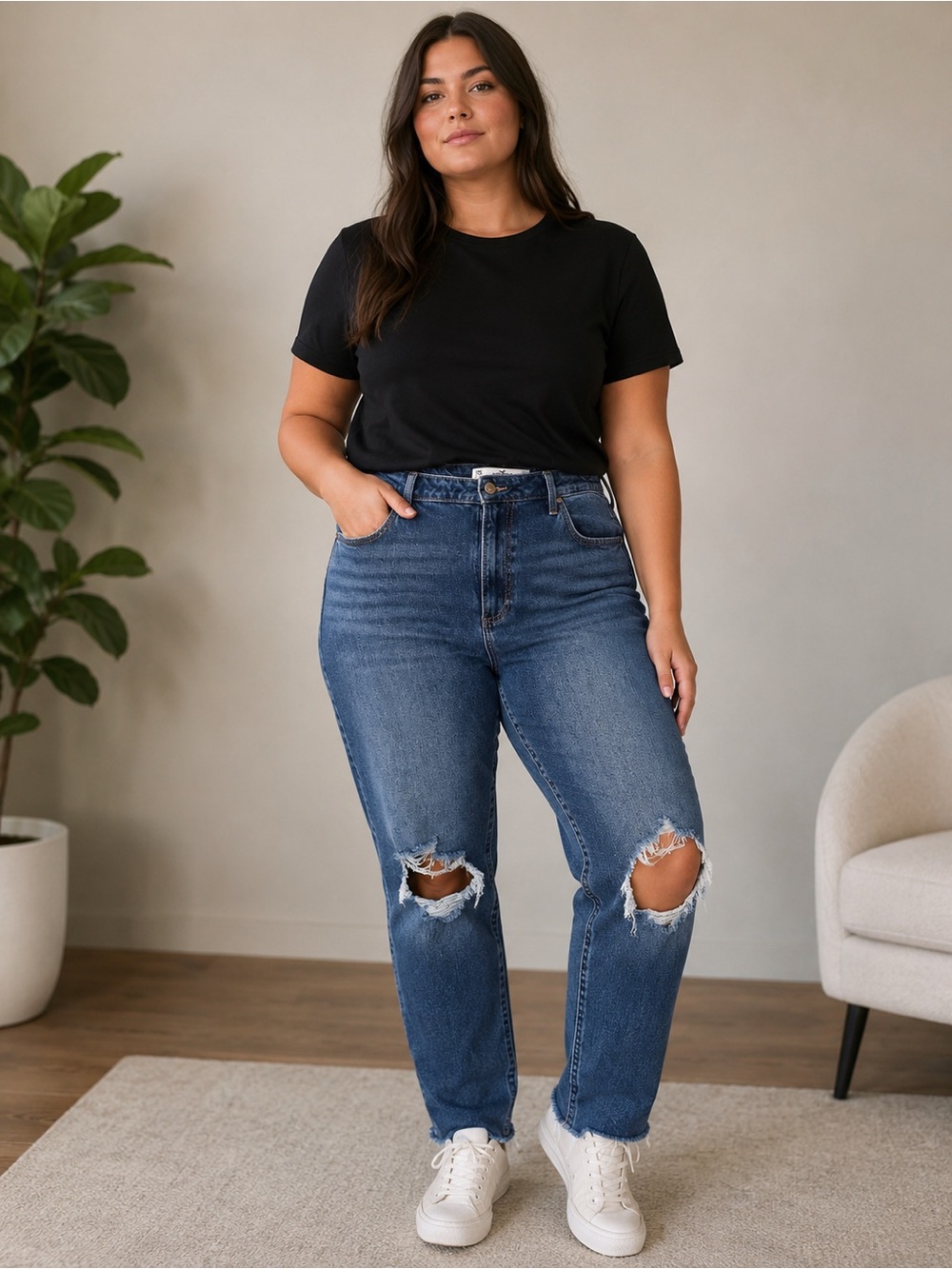 Hollister Blue Curvy High-Rise Mom Jeans